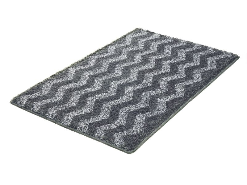 Kleine Wolke | Badteppich Zack | Schiefer 70x120 cm