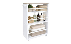 relaxdays | Nischenwagen 4 Ablagen | Weiss/Braun