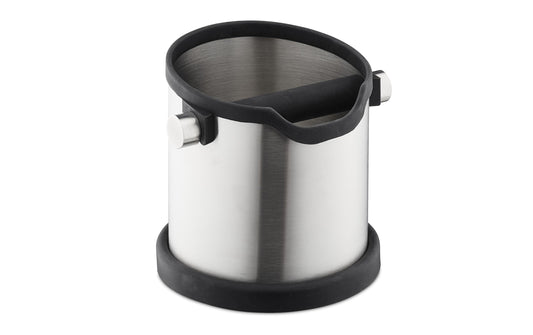 relaxdays | Abklopfbehälter für Kaffeesatz | Edelstahl, Silber