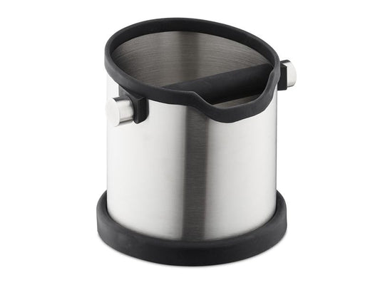 relaxdays | Abklopfbehälter für Kaffeesatz | Edelstahl, Silber