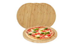 relaxdays | Pizzateller Bambus | 4 Stück
