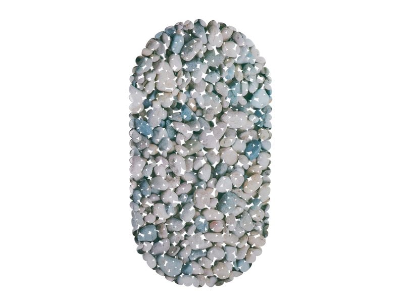relaxdays | Badewannenmatte Steinoptik | ca. 0,5 x 36 x 68 cm, Grau/Blau