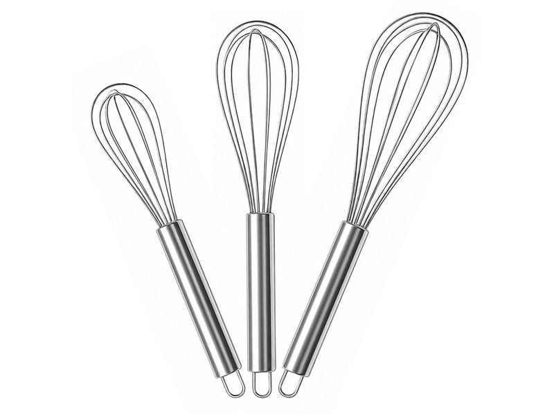 relaxdays | Schneebesen Set | 3er Set, Edelstahl