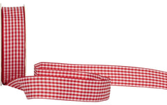 Spyk | Geschenkband Vichy | rot, B: 25 mm x 25 m