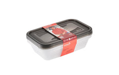 keeeper | Frischhaltedose eckig 3 x 2,4 l | fredo fresh, crystal grey (transparent)