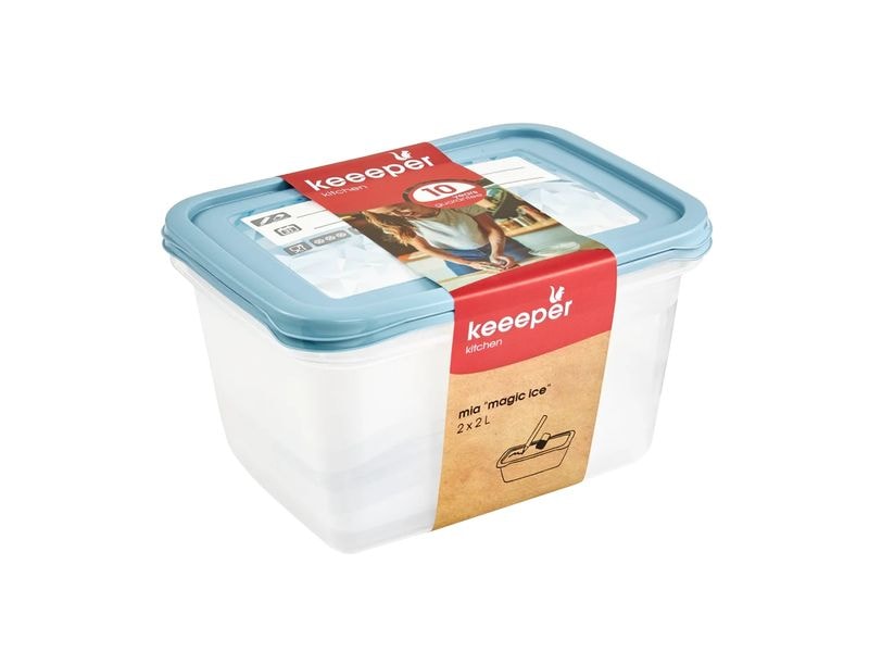 keeeper | Set 2 x Tiefkühldose 2 x 2 l | mia magic ice, nordic blue