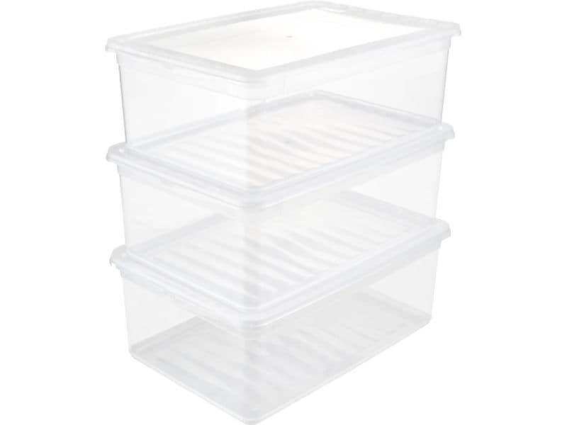 keeeper | bea Clearbox Set 3 x 11 l | 39 x 26,5 x 21,5 cm, natural transparent