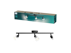 Philips | Horen Aufbauspot 3x5W | ohne Leuchtmittel GU10, schwarz