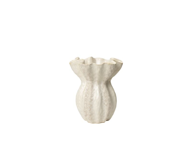 Broste Copenhagen | BC Cori Vase | White, Reaktiv glasierte Keramik