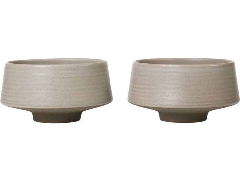 Broste Copenhagen | BC Miko Schüssel | Warm Grey, Steingut mit matter glasur