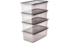 keeeper | bea Clearbox Set 4 x 5,5 l | 33 x 19,5 x 22 cm, crystal grey