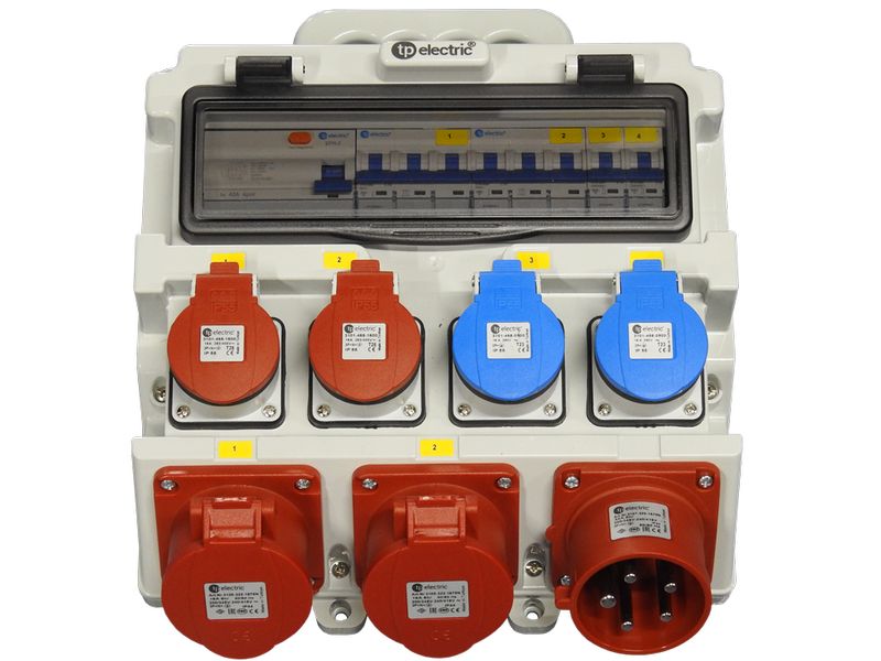Spälti AG | Spälti Stromverteiler 1x CEE16/5 Stecker | 2x CEE 16/5 Steckd, 2x T25, 2x T23