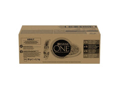Purina ONE | Nassfutter Adult Huhn | Hochseefisch, Rind & Lamm, 60x85g