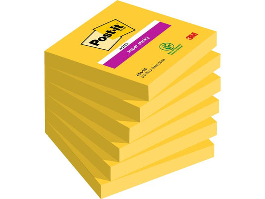 Post-it | Haftnotizen ultra gelb | 76 x 76 mm, 6 Blöcke à 100 Blatt