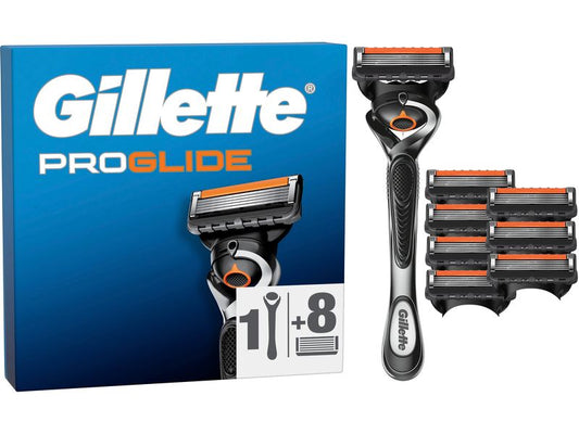 Gillette | ProGlide Klingen 8er & HS | 5er + Handstück + Wandhalterung