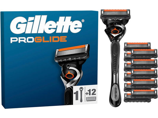 Gillette | ProGlide Klingen 12er & Handstück | 12 Stück