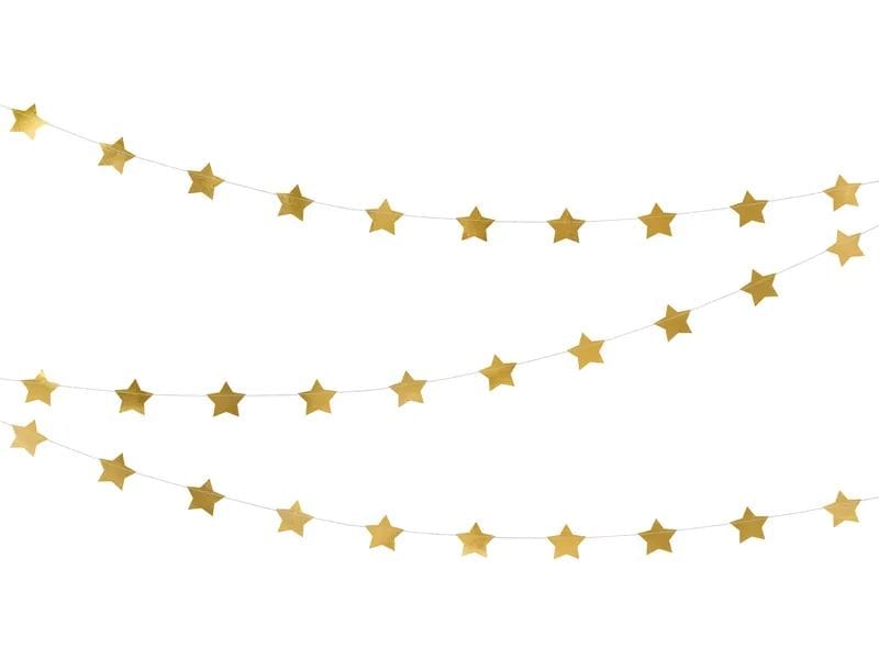 Partydeco | Girlande Sternen gold | 3.6 m, aus Folie