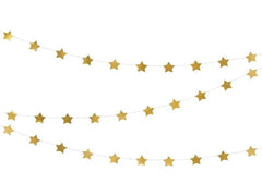 Partydeco | Girlande Sternen gold | 3.6 m, aus Folie
