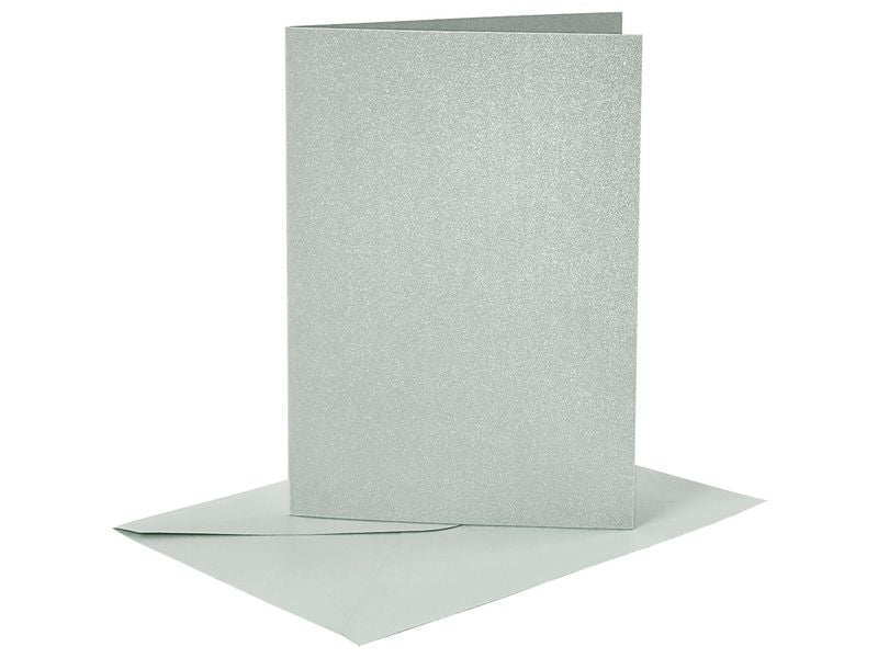 Creativ Company | Briefkarte und | Perlmutt Silber 10.5x15 cm