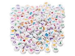 Creativ Company | Buchstaben-Perlen | Kunststoff Weiss 7 mm 1500 Stk