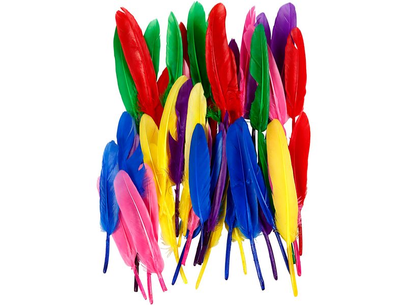 Creativ Company | Hühnerfedern | sortierte Farben, 13 cm, 48 Stk