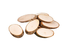 Creativ Company | Holzscheiben | mit Borke 7.5 x 4.5 cm Dicke 8 mm 20 Stk