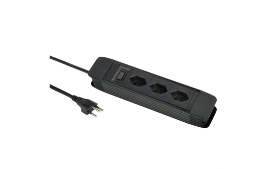 Schönenberger | Steckdosenleiste PRINCIPIO | 3xT13, 5m Kabel, schwarz