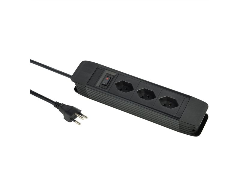 Schönenberger | Steckdosenleiste PRINCIPIO | 3xT13, 5m Kabel, schwarz