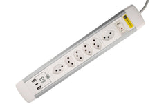 Schönenberger | ALU Steckdosenleiste USB-C | 2m Zuleitung, Stecker T12 Alu/ws