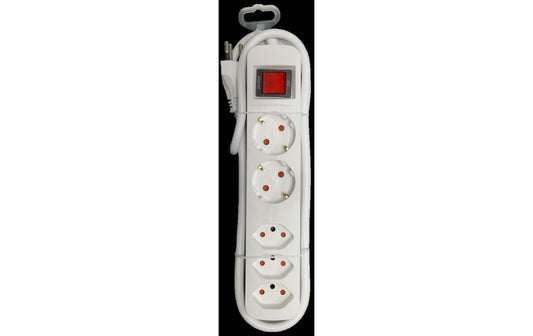 Schönenberger | Steckdosenleiste CH/Schuko | 1.5m Kabel int. Leuchtschalter, ws