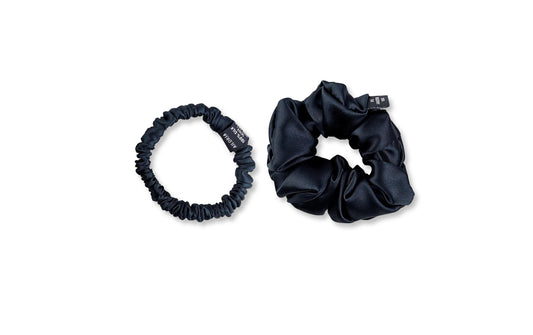 Ailoria | DOUX Scrunch Set M/S | Midnight Black, Mulberry Silk, Gift Box