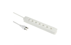 Schönenberger | Steckdosenleiste PRINCIPIO | 6xT13, 5m Kabel, horizontal, weiss