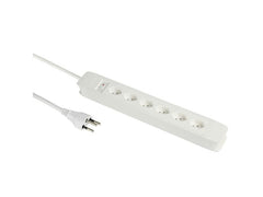 Schönenberger | Steckdosenleiste PRINCIPIO | 6xT13, 5m Kabel, horizontal, weiss