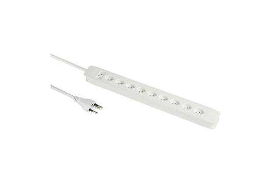 Schönenberger | Steckdosenleiste PRINCIPIO | 9xT13, 2m Kabel horizontal, weiss