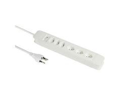 Schönenberger | Steckdosenleiste PRINCIPIO | 6xT13, 5m Kabel, 3x horiz/3x vert, weiss