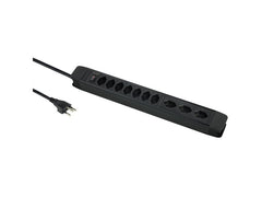 Schönenberger | Steckdosenleiste PRINCIPIO | 10xT13, 2m Kabel, schwarz