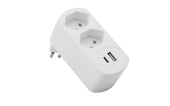 Schönenberger | Abzweigstecker 2xT13 | mit USB PD30W, weiss