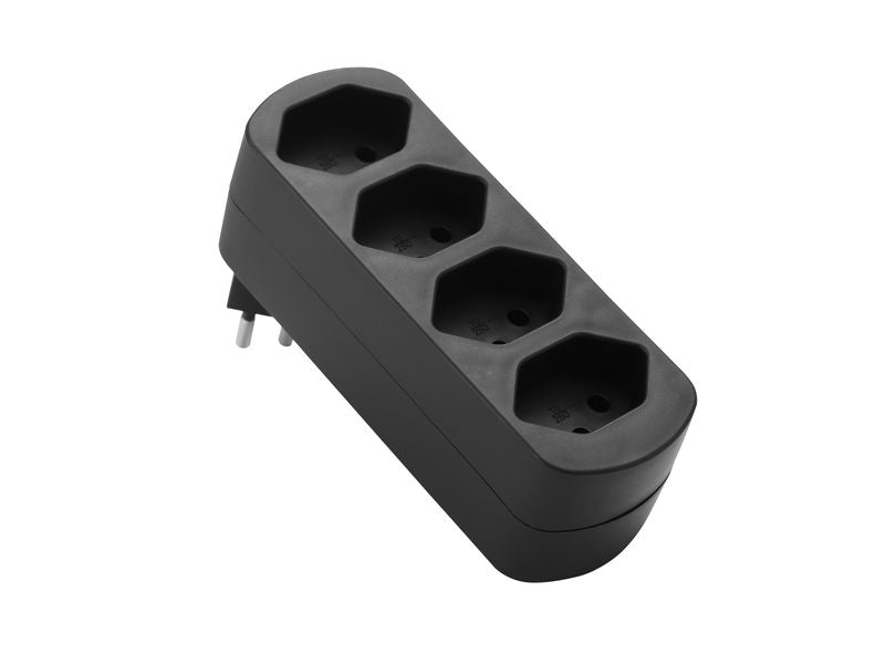Schönenberger | Abzweigstecker 4xT13 | drehbar, schwarz