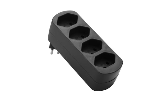 Schönenberger | Abzweigstecker 4xT13 | drehbar, schwarz