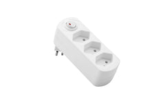 Schönenberger | Abzweigstecker 3xT13 | drehbar mit Schalter, weiss