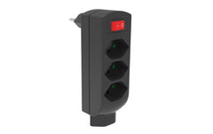 Schönenberger | Abzweigstecker 4xT13 | mit Schalter, schwarz