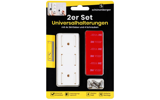 Schönenberger | 2er Set Universalhalterung | Befestigung von Steckdosenleisten