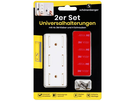Schönenberger | 2er Set Universalhalterung | Befestigung von Steckdosenleisten
