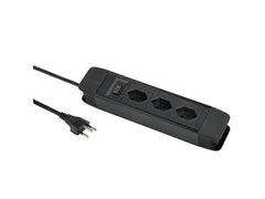 Schönenberger | Steckdosenleiste PRINCIPIO | 3XT13, 2m Kabel, schwarz