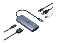 RAIDSONIC | ICY BOX IB-DK4081-SO-LCD Dockingstation | USB Type-C 5in1 Dockingstation mit LCD-Disp