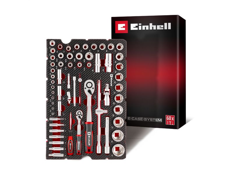 Einhell | Werkzeug-Pad Stecknüsse | E-Case Einleger, 60-tlg.