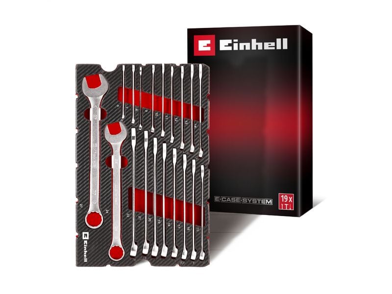 Einhell | Werkzeug-Pad Gabelringschl. | E-Case Einleger, 19-tlg.