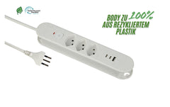 Schönenberger | Steckdosenleiste ReLife USB | 3xT13, 2x USB-C, 1x USB-A, 1.8m Kab, weiss