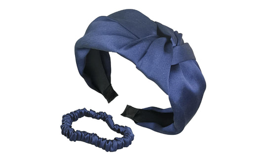 Ailoria | DELICAT & DOUX Set | 1x Silk Headband, 1x Scrunchie S, Blue
