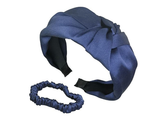Ailoria | DELICAT & DOUX Set | 1x Silk Headband, 1x Scrunchie S, Blue